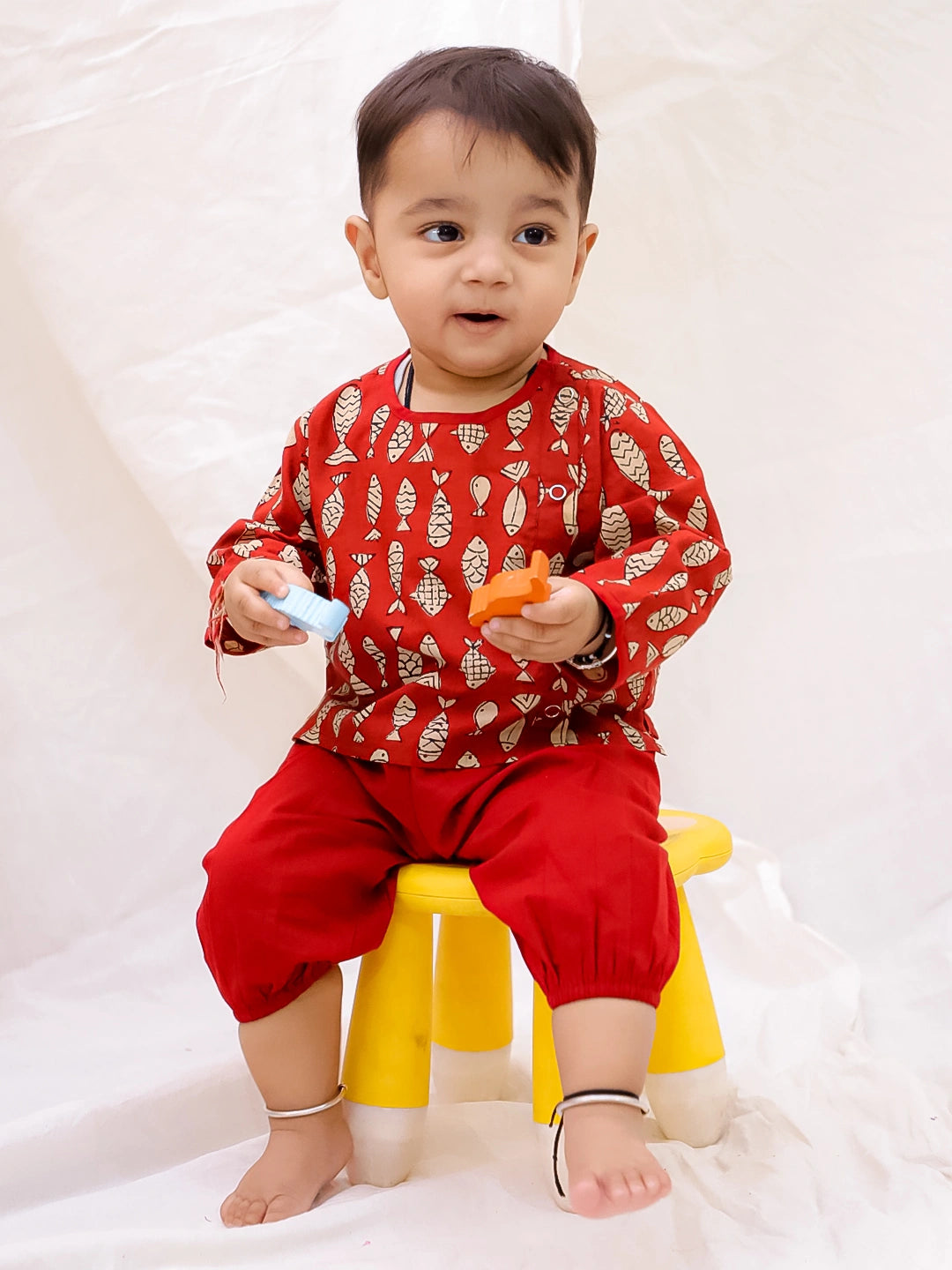 Bownbee Boys Cotton Clothing Set For Infants  - Printed - Maroon