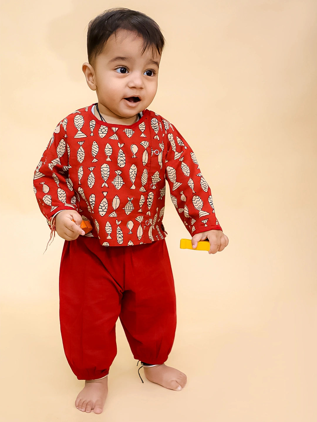 Bownbee Boys Cotton Clothing Set For Infants  - Printed - Maroon