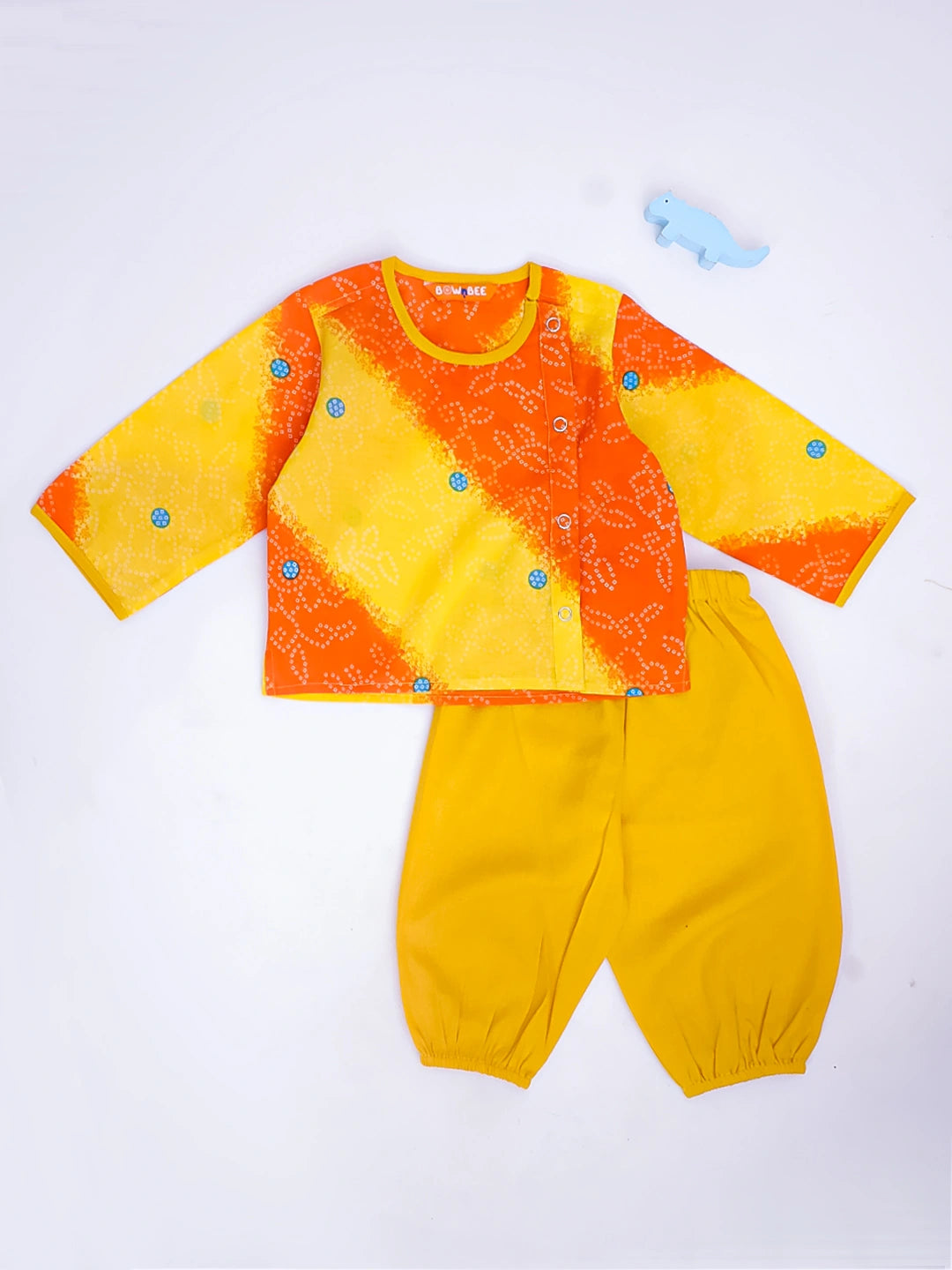 BownBee Short Full Sleeves Jhabla & Harem Set For Infant Girls