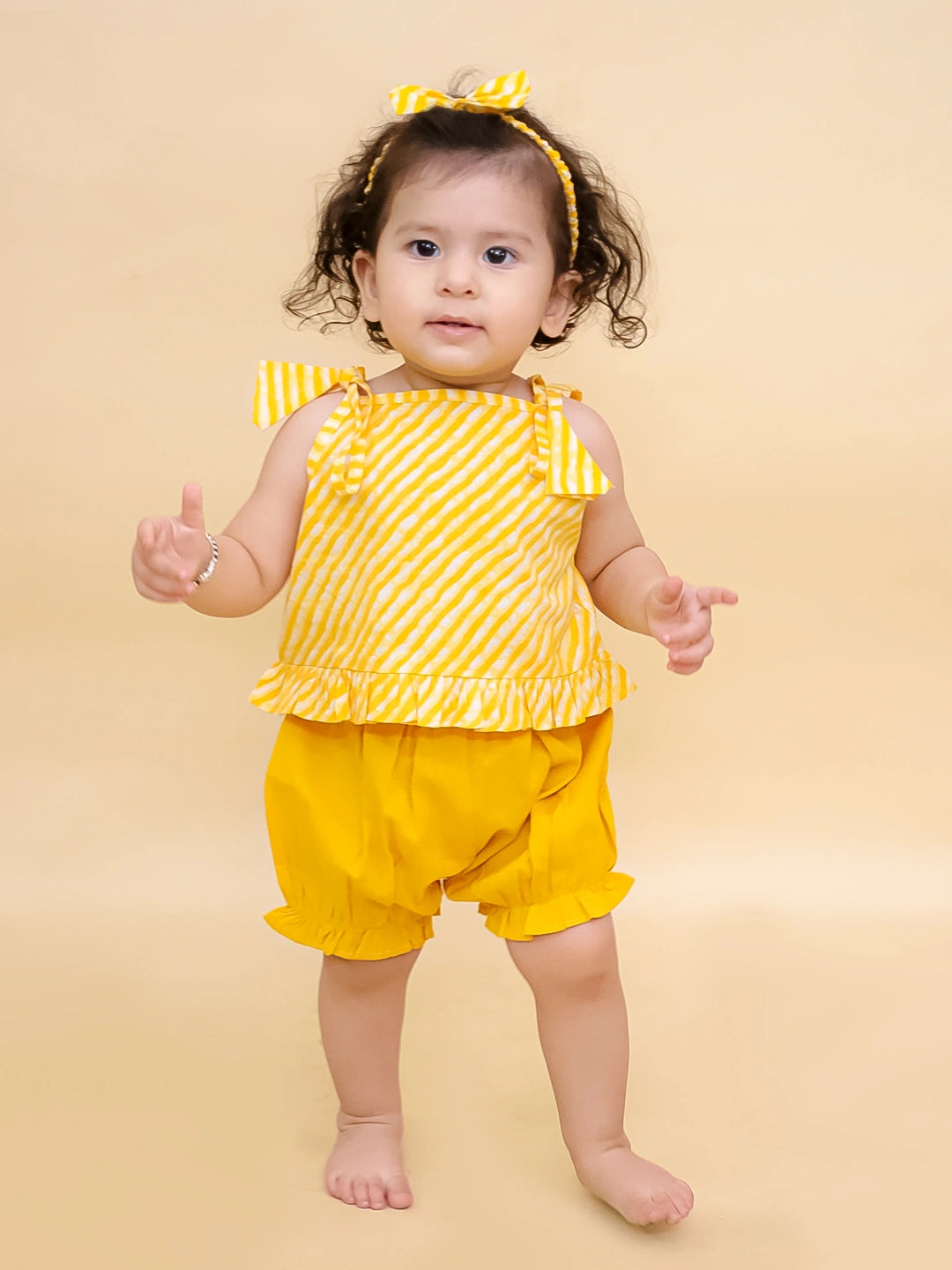 Bownbee Girls Cotton Clothing Set For Infants  - Printed - White