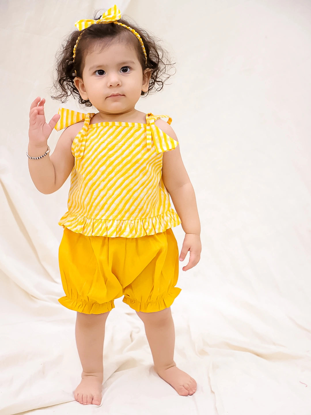 Bownbee Girls Cotton Clothing Set For Infants  - Printed - White