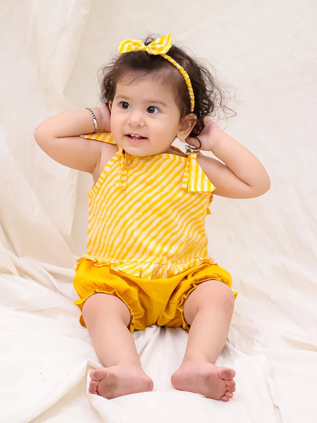 Bownbee Girls Cotton Clothing Set For Infants  - Printed - White