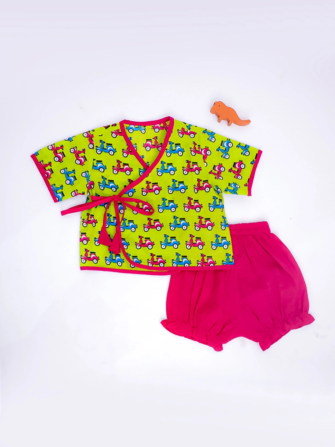 BownBee Full Sleeves Jhabla & Shorts Set For Infant Girls