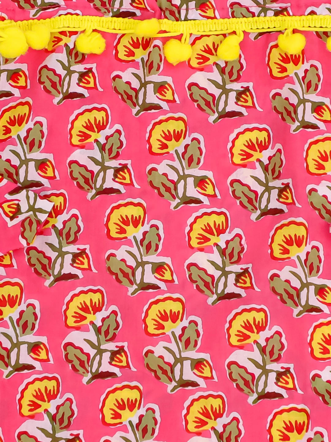 BownBee Infants Pure Cotton Printed Sleeves Jhabla Set for Girls | Soft & Comfortable Baby Wear- White