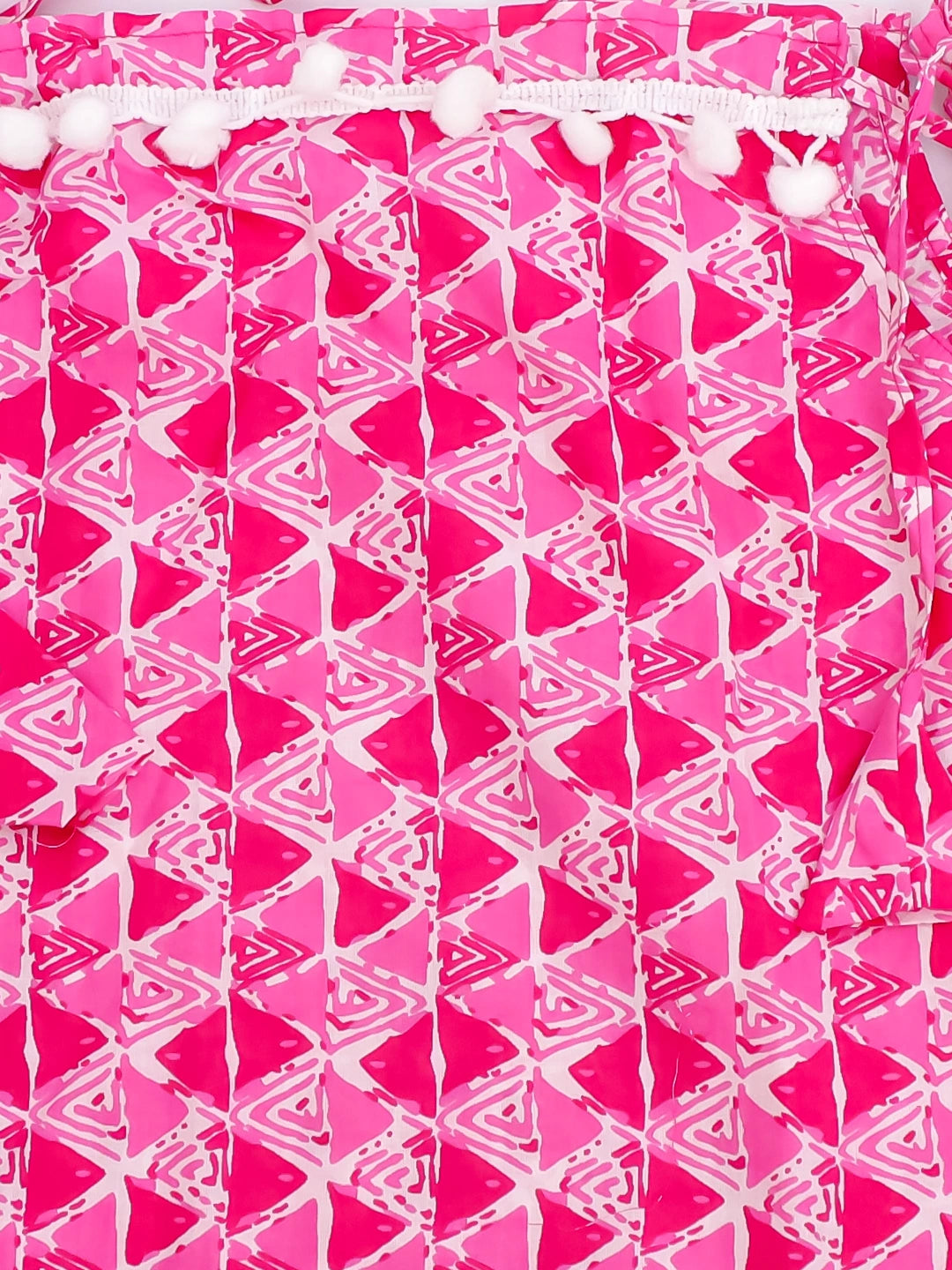 BownBee Infants Pure Cotton Printed Sleeves Jhabla Set for Girls | Soft & Comfortable Baby Wear- White