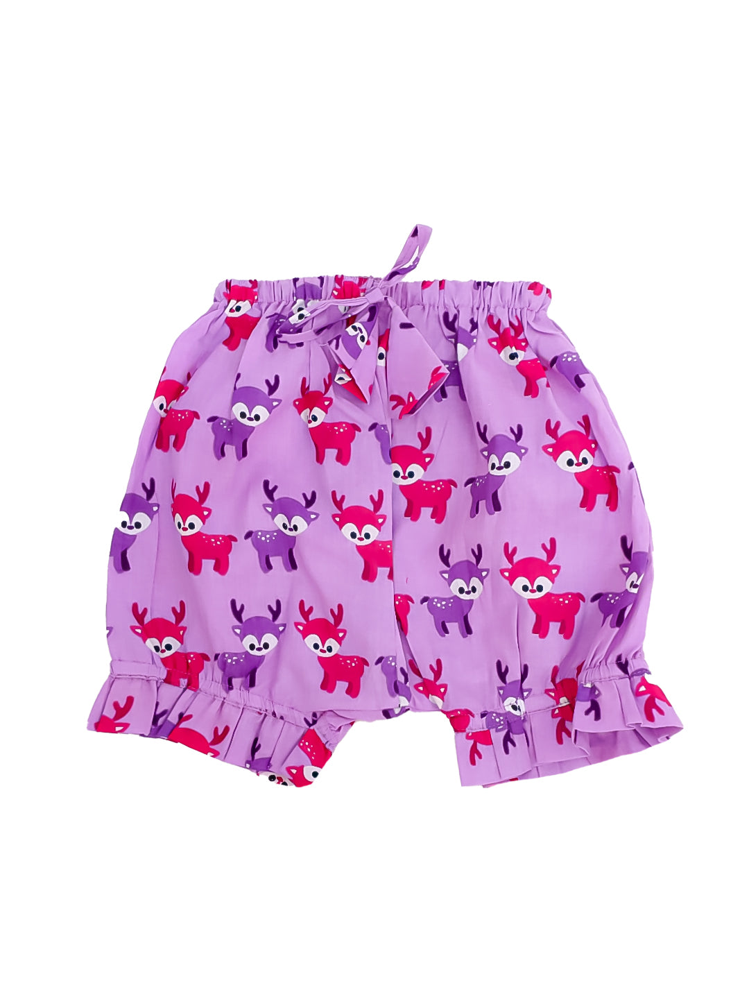 BownBee Infants Pure Cotton Printed Sleeves Jhabla Set for Girls | Soft & Comfortable Baby Wear- Purple