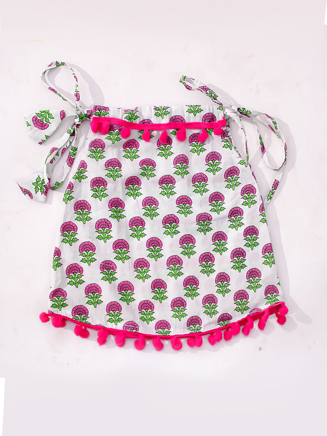 BownBee Infants Pure Cotton Printed Sleeves Jhabla Set for Girls | Soft & Comfortable Baby Wear-  Fushia Pink