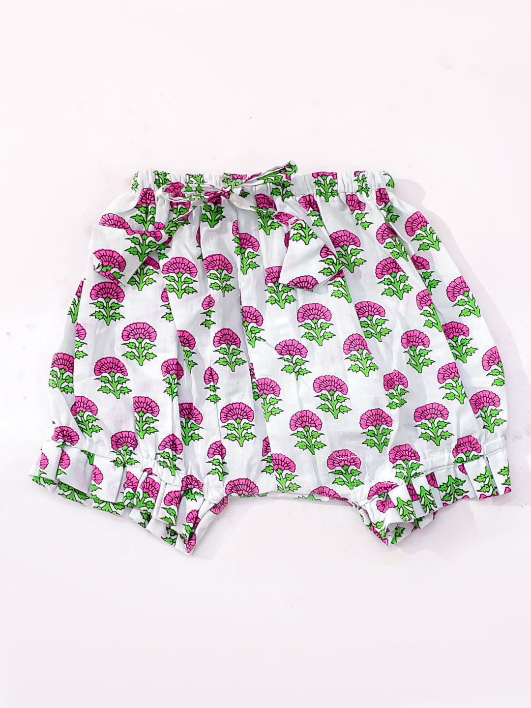BownBee Infants Pure Cotton Printed Sleeves Jhabla Set for Girls | Soft & Comfortable Baby Wear-  Fushia Pink