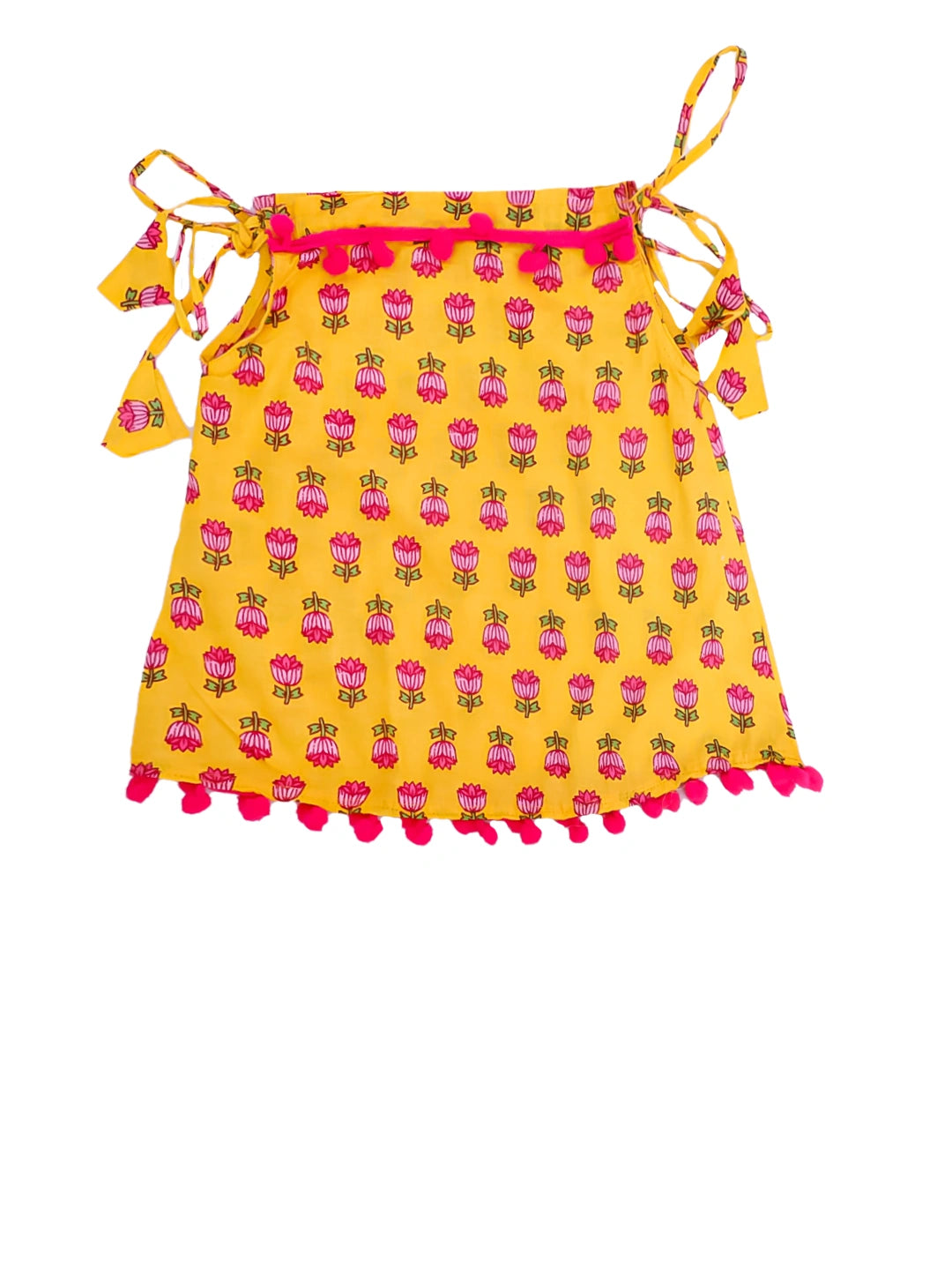 BownBee Infants Pure Cotton Printed Sleeves Jhabla Set for Girls | Soft & Comfortable Baby Wear- White