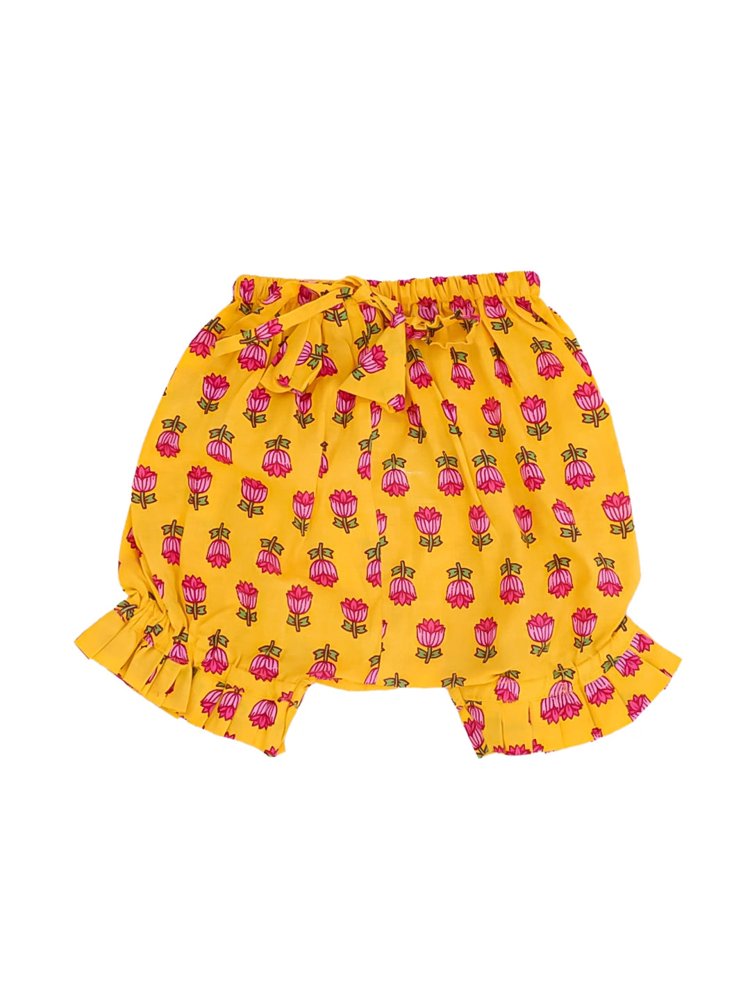 BownBee Infants Pure Cotton Printed Sleeves Jhabla Set for Girls | Soft & Comfortable Baby Wear- White