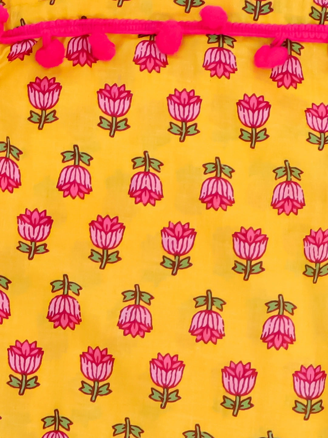 BownBee Infants Pure Cotton Printed Sleeves Jhabla Set for Girls | Soft & Comfortable Baby Wear- White