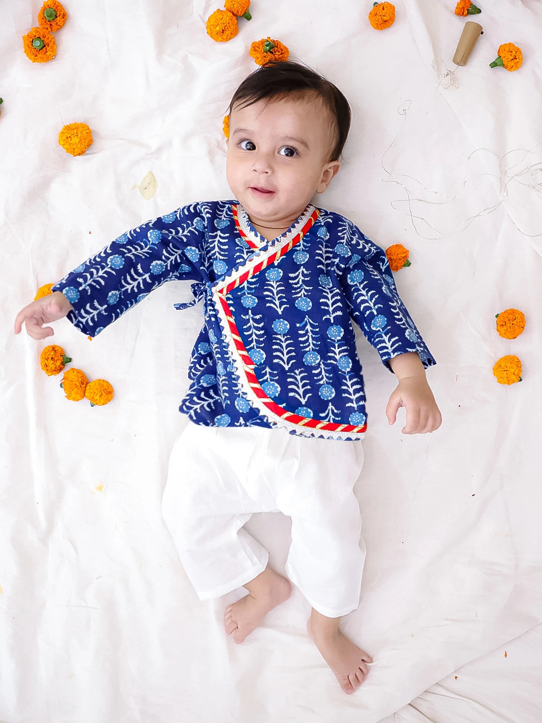 Bownbee Boys Cotton Kurta Pajama For Infants  - Animal Print - Pink