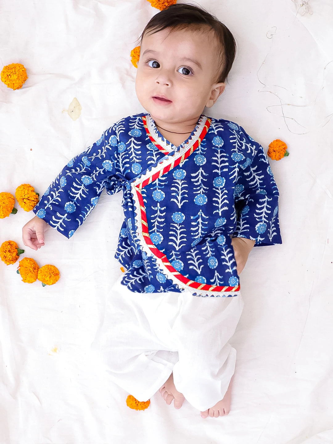 Bownbee Boys Cotton Kurta Pajama For Infants  - Animal Print - Pink