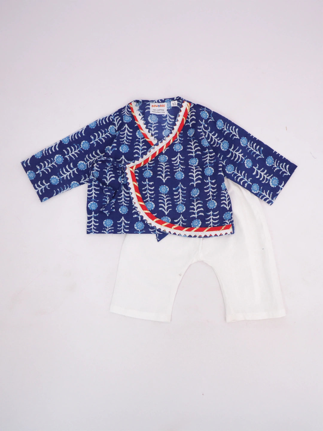 Bownbee Boys Cotton Kurta Pajama For Infants  - Animal Print - Pink