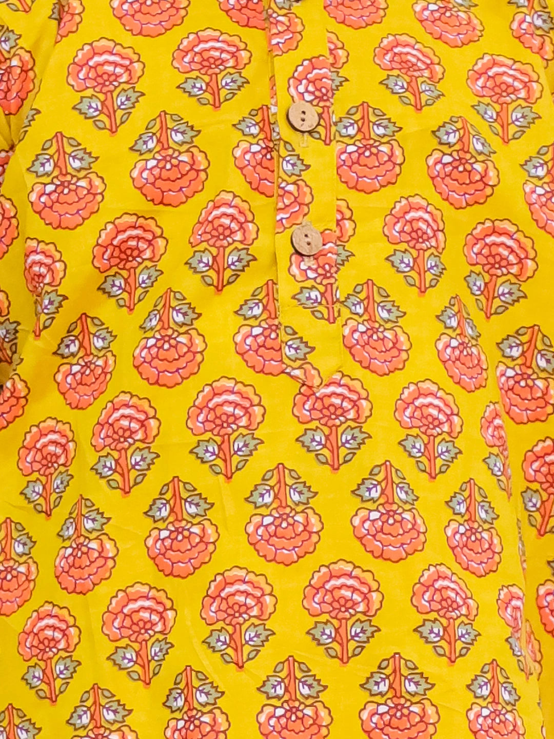 BownBee Pure Cotton Printed Full Sleeves Kurta Pajama Set For Boys - Red