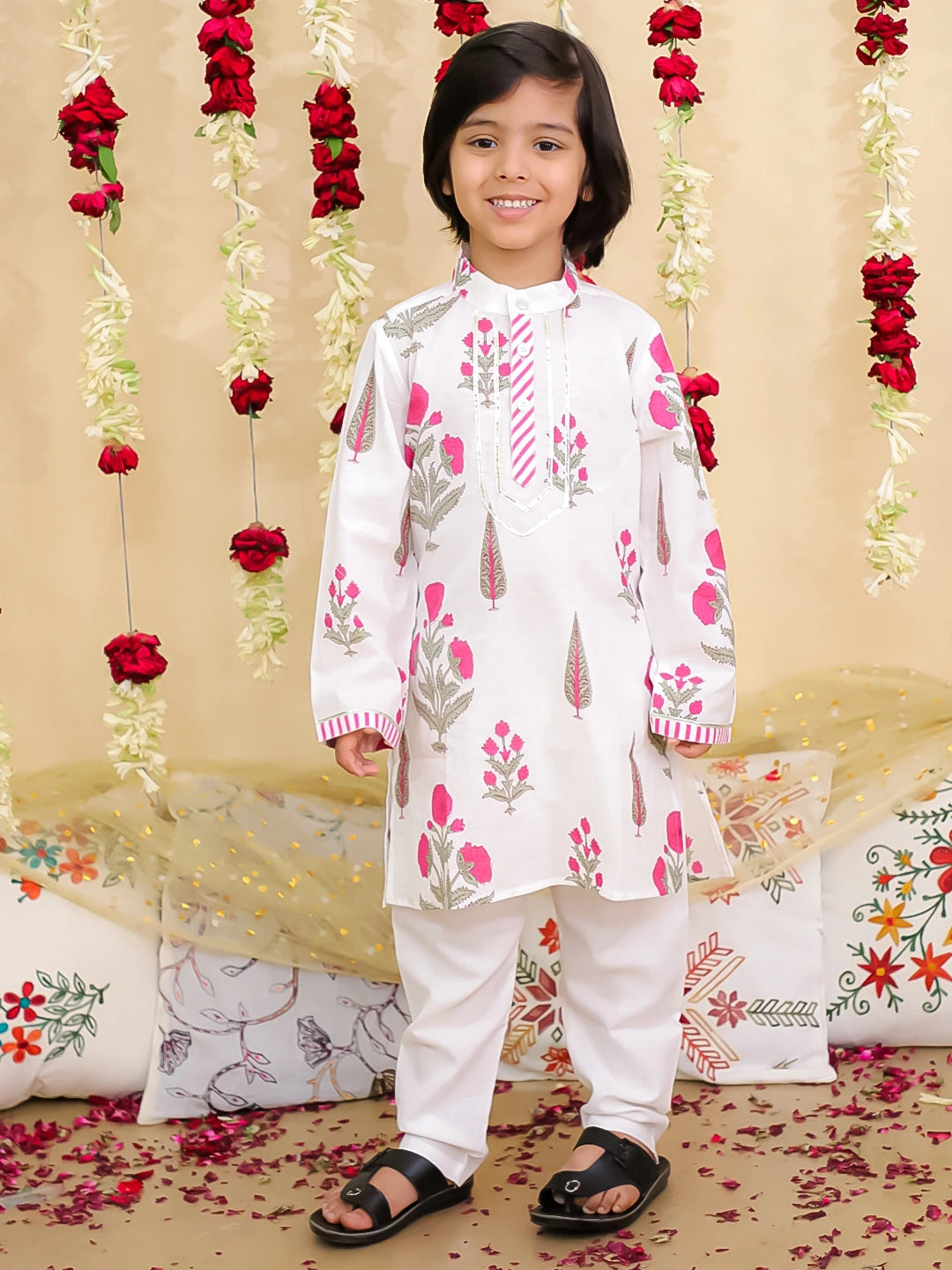 BownBee Pure Cotton Full Sleeves Kurta Pajama for Boys | Comfortable Ethnic Wear –Yellow