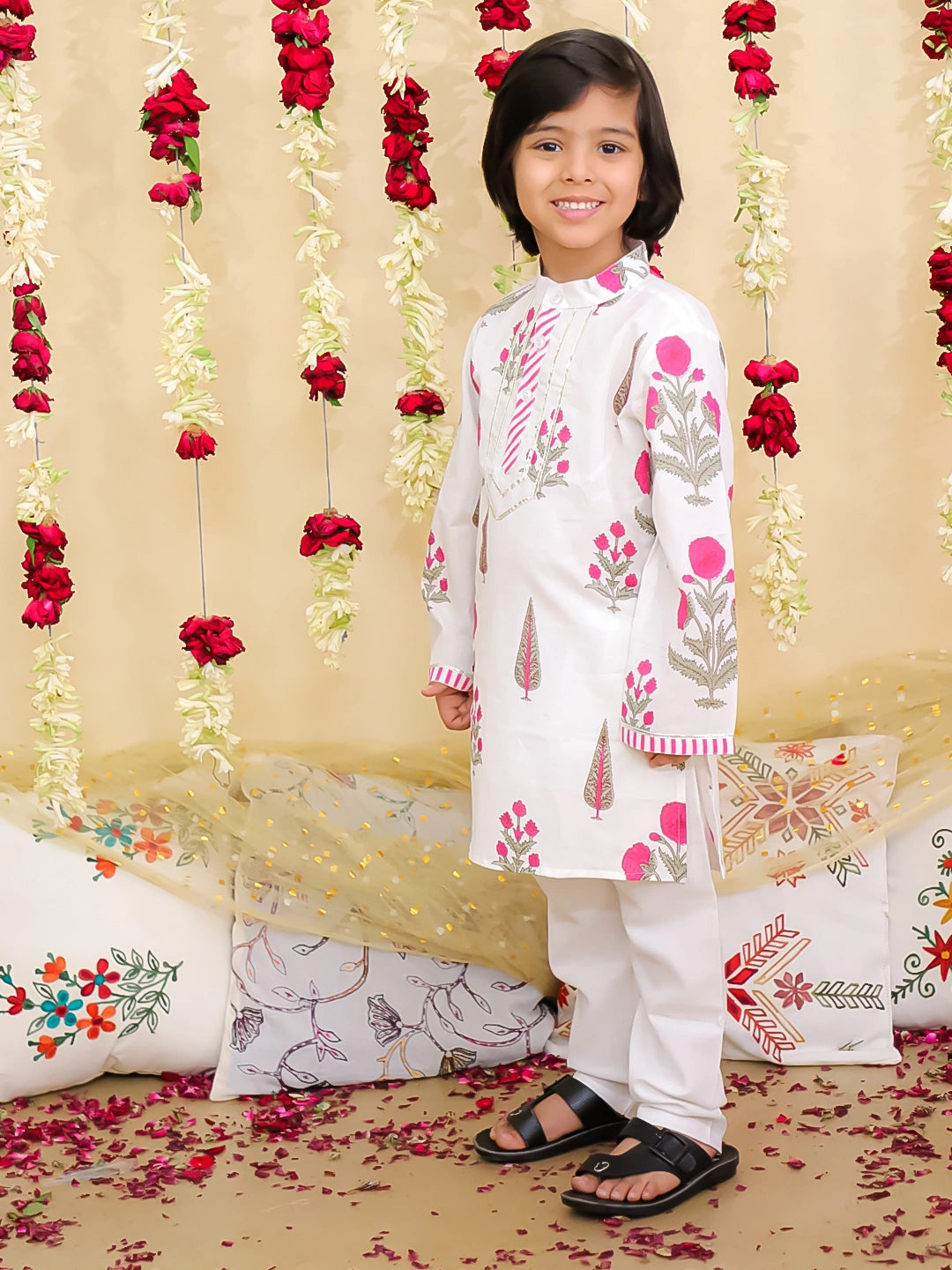 BownBee Pure Cotton Full Sleeves Kurta Pajama for Boys | Comfortable Ethnic Wear –Yellow