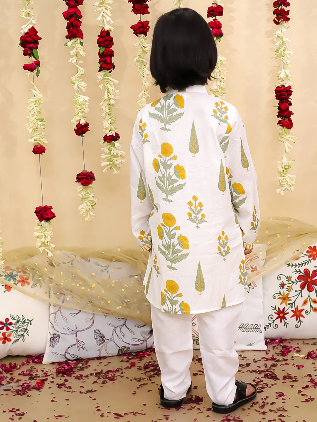 BownBee Pure Cotton Full Sleeves Kurta Pajama for Boys | Comfortable Ethnic Wear –Yellow