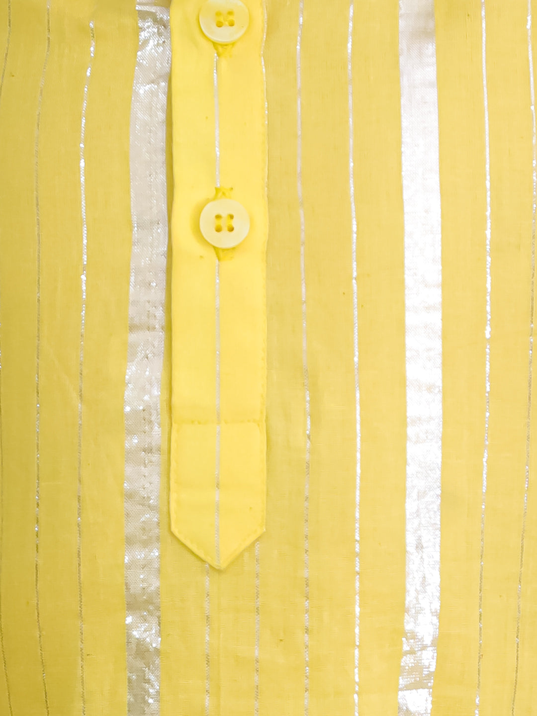 BownBee Pure Cotton Lurex Sharara Set & Kurta Pajama Sibling Set - Yellow