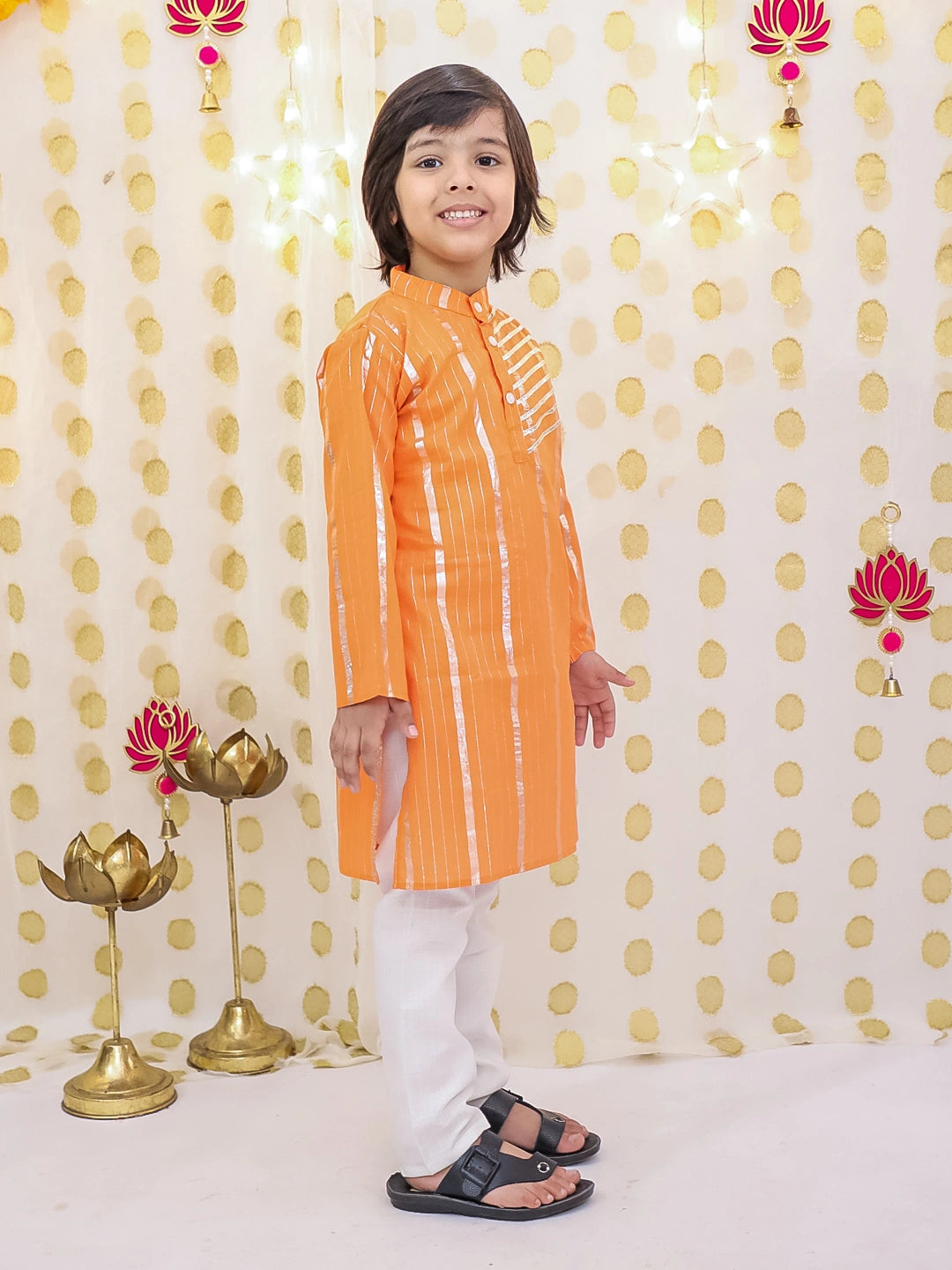 BownBee Pure Cotton Lurex Kurta Pajama & Lehenga Choli With Dupatta Sibling Set