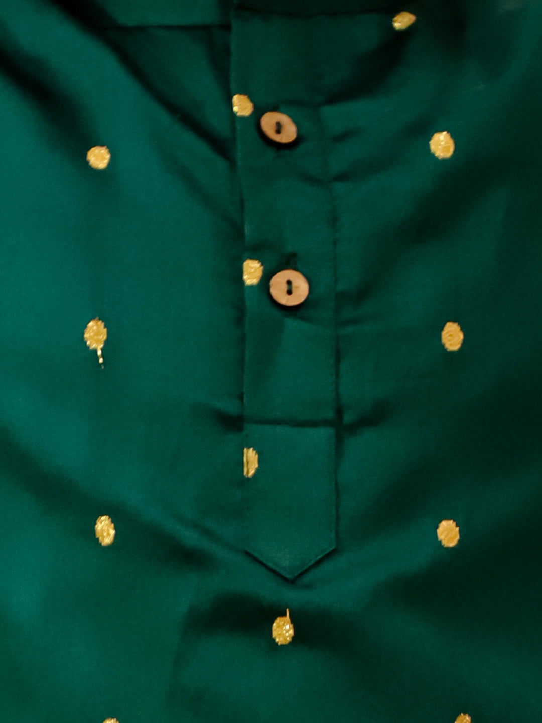 BownBee Festive FullSleeves Silk Kurta Pajama Set For Boys - Green