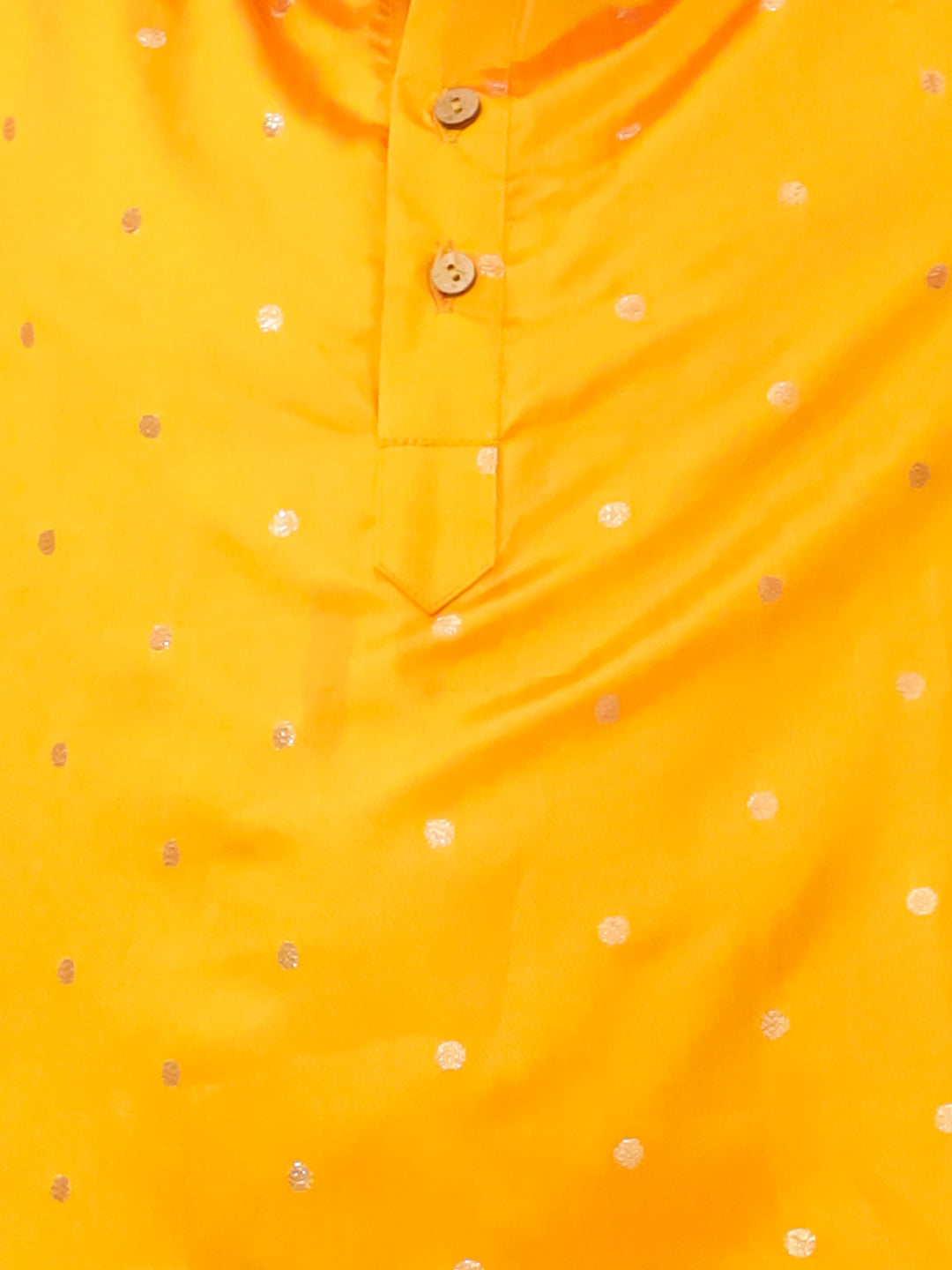 BownBee Festive FullSleeves Silk Kurta Pajama Set For Boys - Orange
