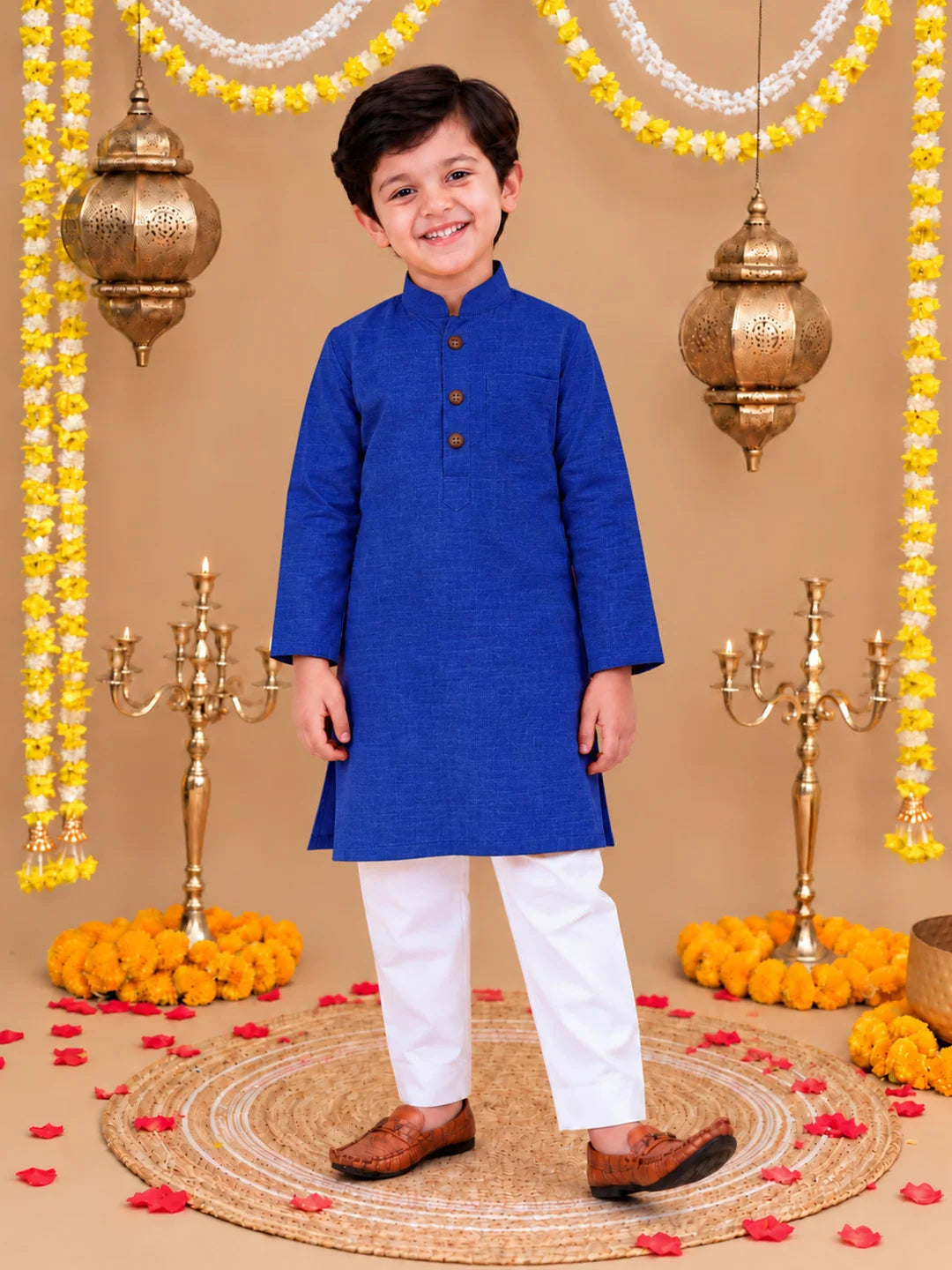BownBee Full Sleeve Cotton Kurta Pajama Set For Boys