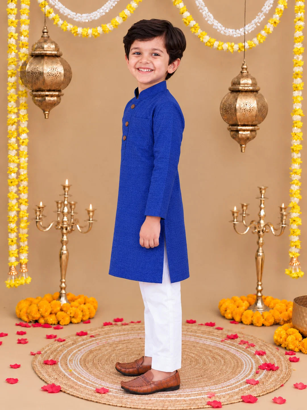 BownBee Full Sleeve Cotton Kurta Pajama Set For Boys