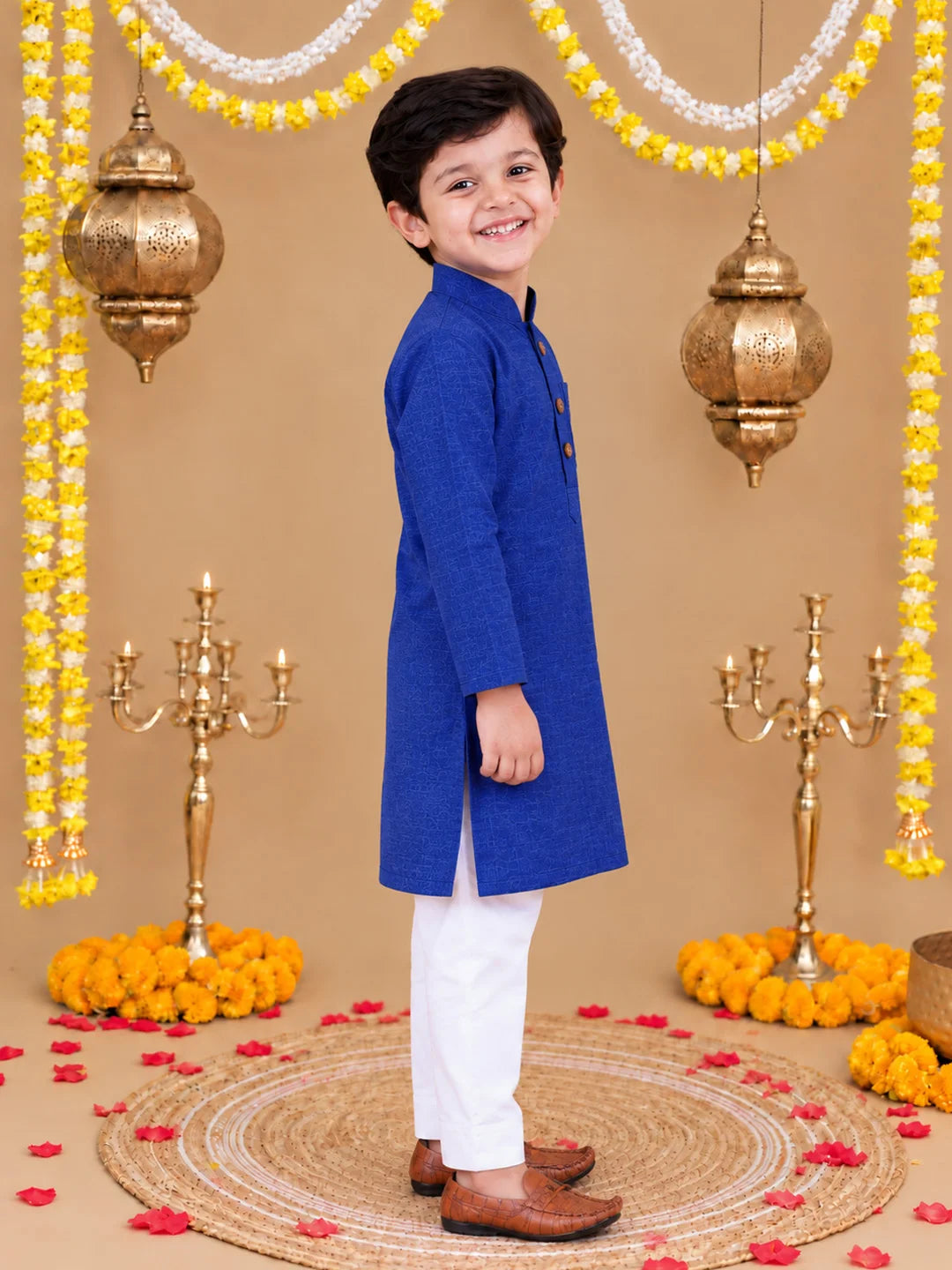 BownBee Full Sleeve Cotton Kurta Pajama Set For Boys
