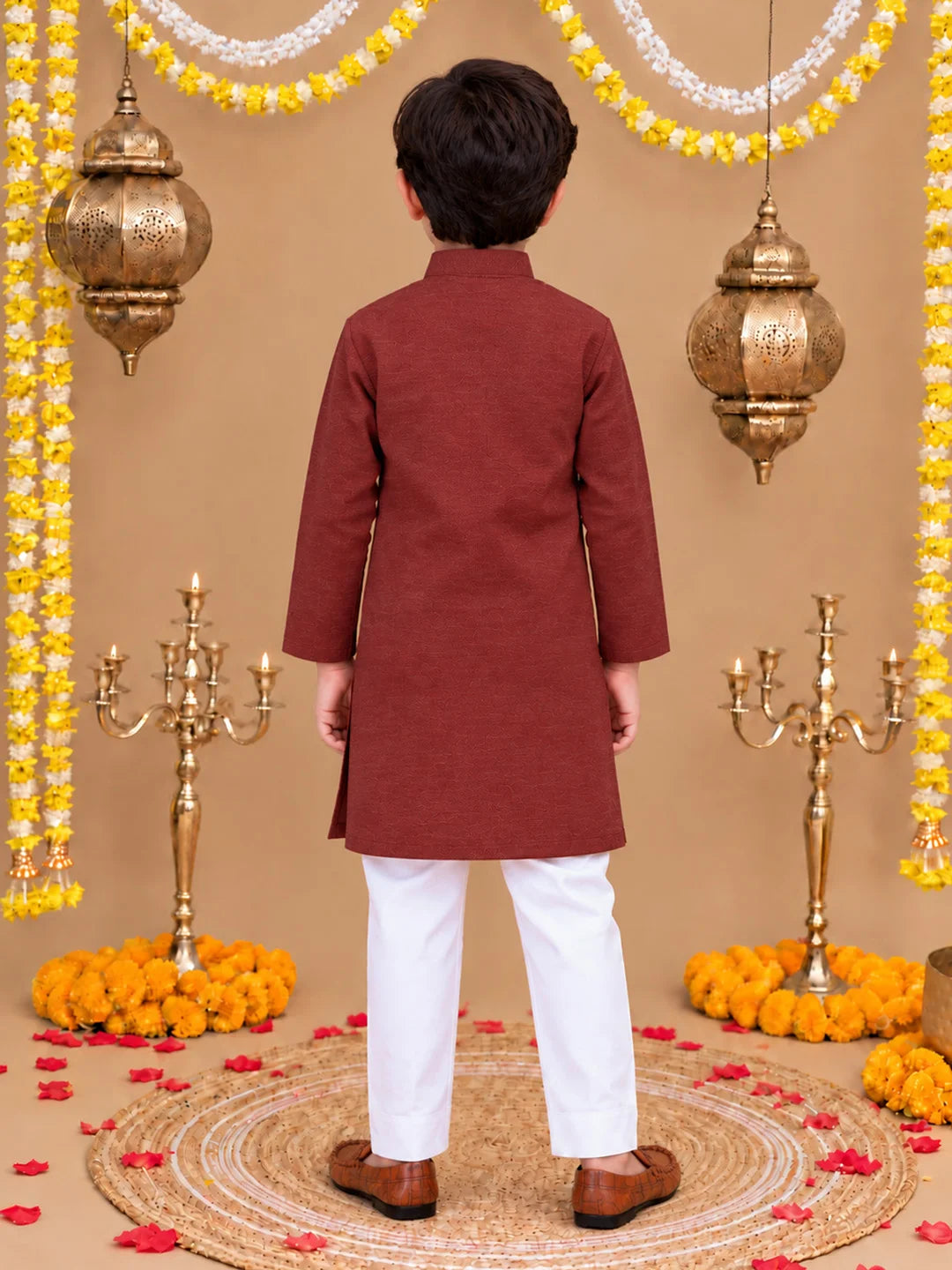 BownBee Full Sleeve Cotton Kurta Pajama Set For Boys