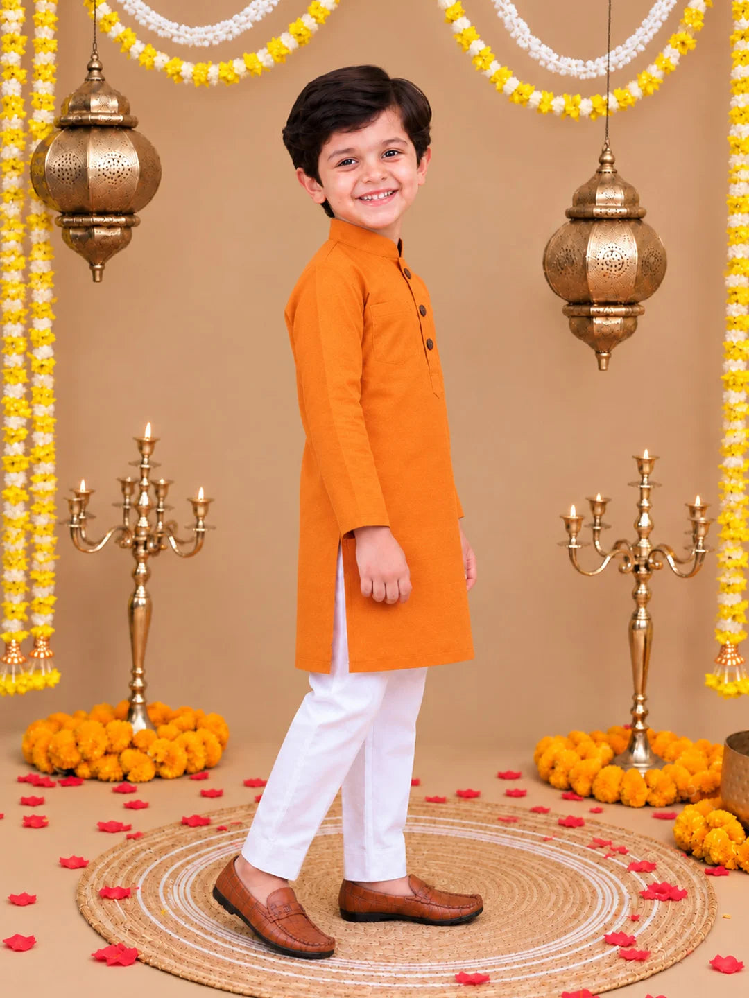 BownBee Full Sleeve Cotton Kurta Pajama Set For Boys