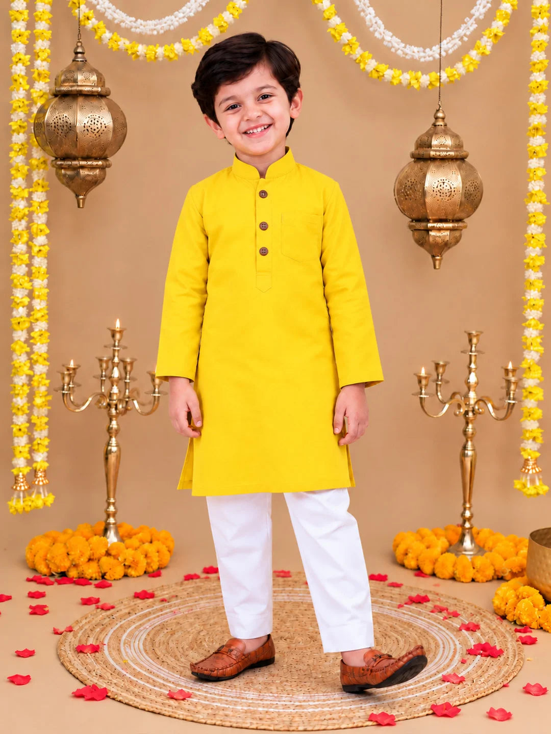 BownBee Full Sleeve Cotton Kurta Pajama Set For Boys