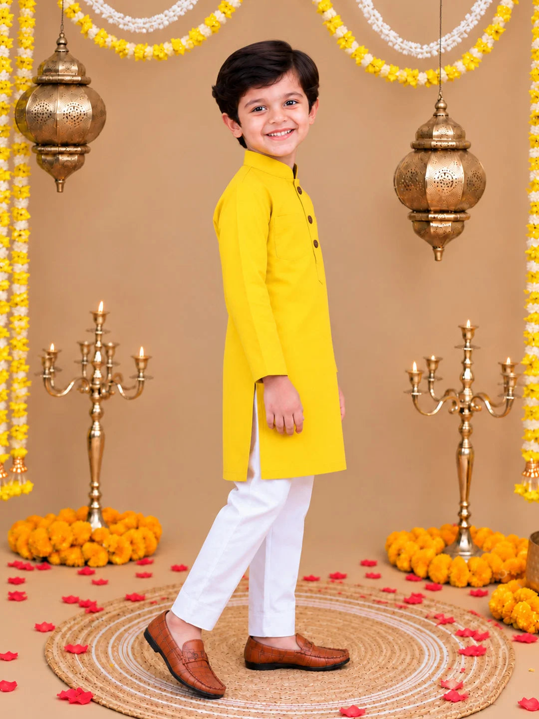 BownBee Full Sleeve Cotton Kurta Pajama Set For Boys