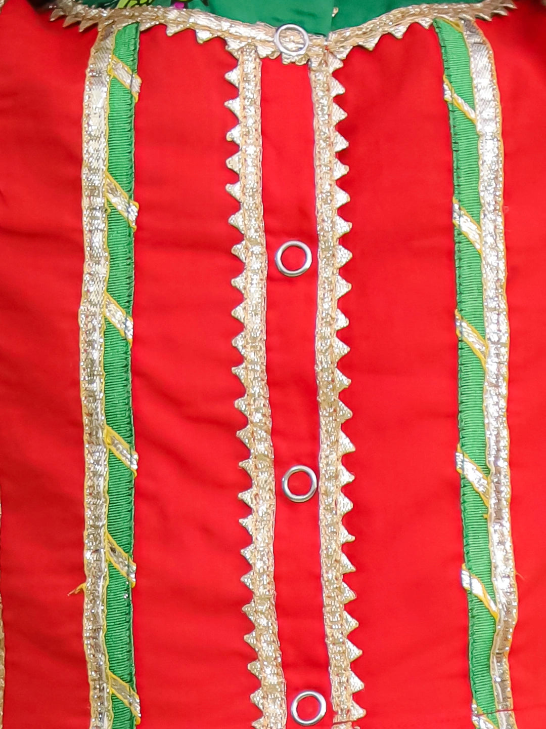 BownBee Pure Cotton Parrot Printed Short puff Sleeves Lehenga Choli For Girls- Red