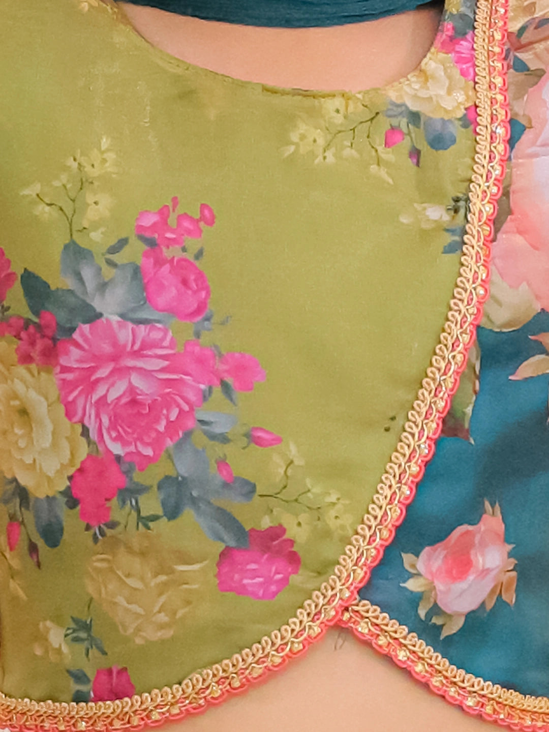 BownBee Sleeveless Jacket Style Lehenga Choli With Dupatta Set For Girls