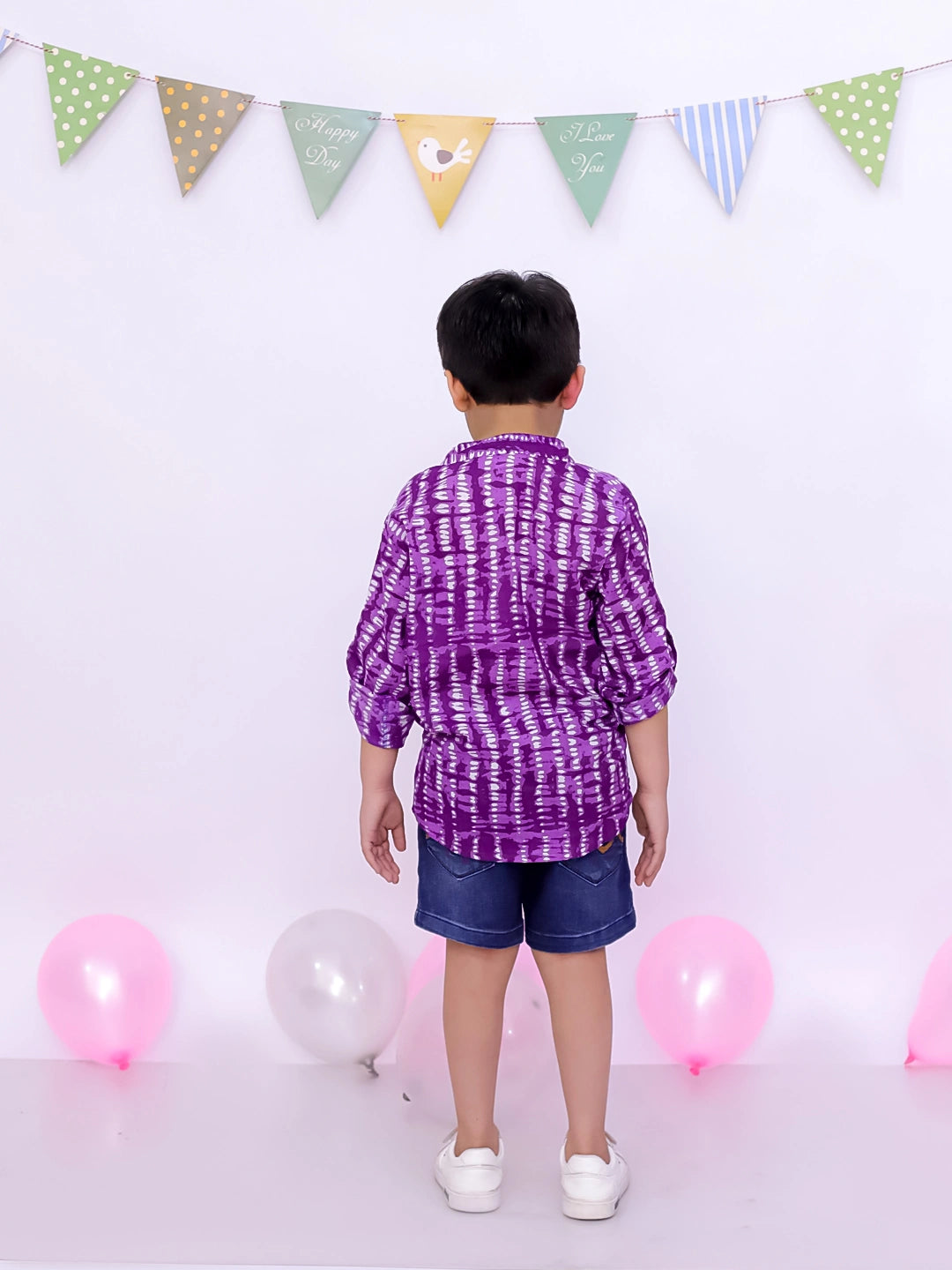 BownBee Ethnic Half Sleeves Pure Cotton Tie & Dye Kurta For Boys
