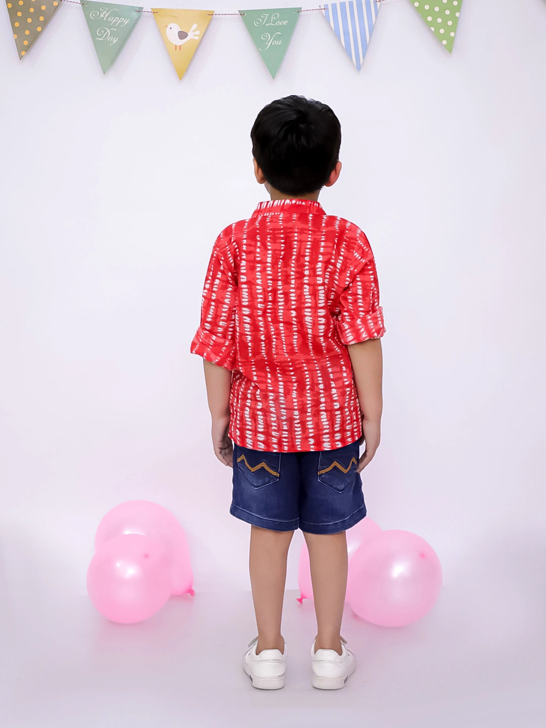 BownBee Ethnic Half Sleeves Pure Cotton Tie & Dye Kurta For Boys
