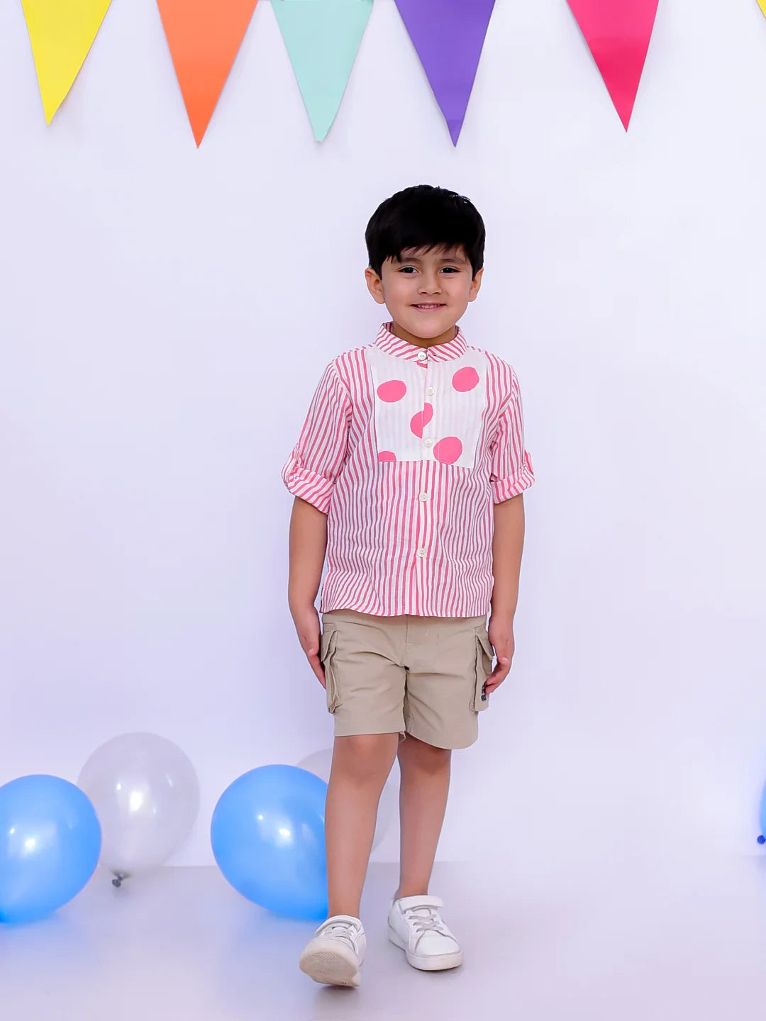 BownBee Pure Cotton Short Kurta & Bandana Set Combo