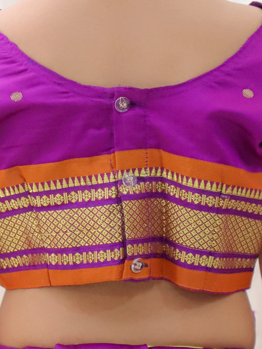 BownBee Ethnic Woven Design Ready To Wear Nauvari Saree For Girls