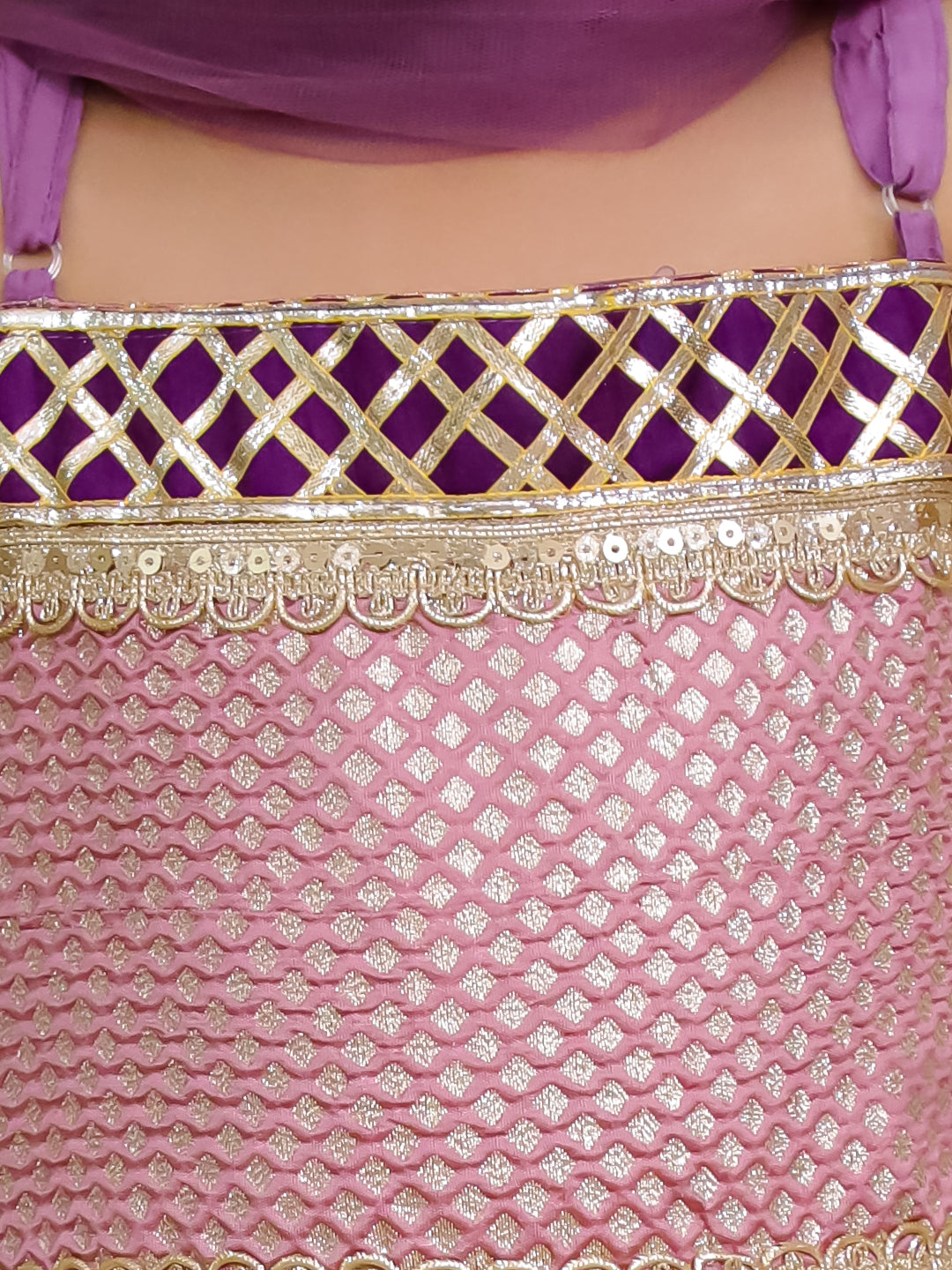 BownBee Ethnic Sleeveless Anarkali Suit With Dupatta Set For Girls - Lilac