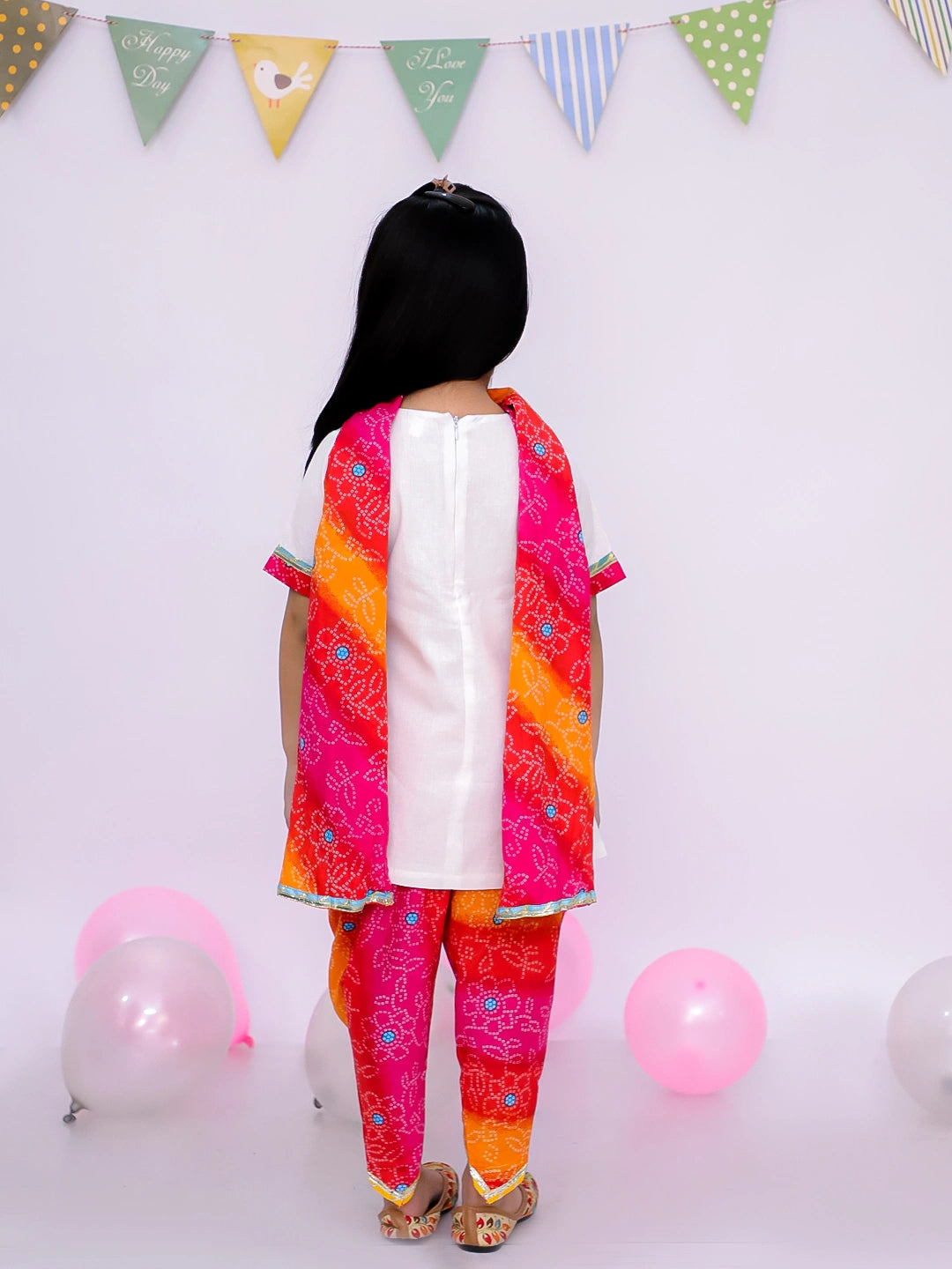 BownBee Pure cotton Lehriya Dhoti Kurta & Ethnic Suit With Dupatta Sibling Set