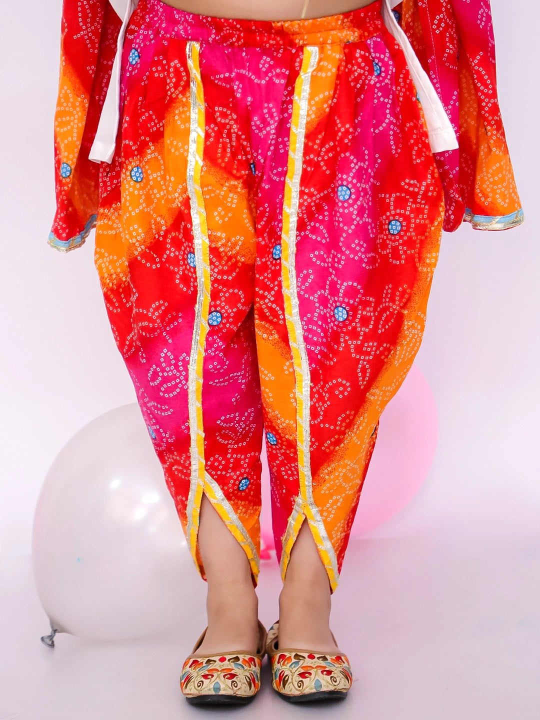 BownBee Pure cotton Lehriya Dhoti Kurta & Ethnic Suit With Dupatta Sibling Set