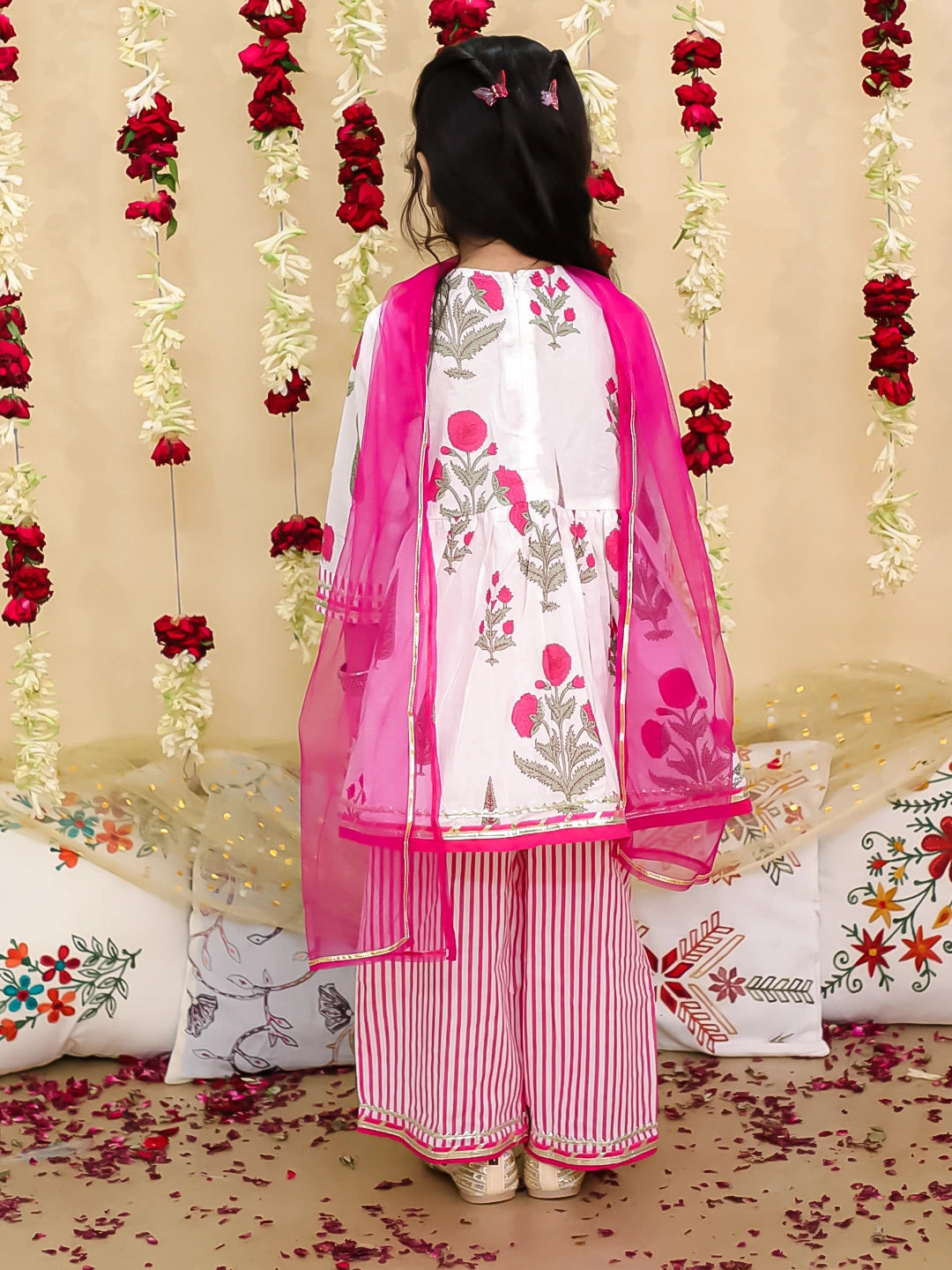 BownBee Pure Cotton Printed Suit Set for Girls | Kids Ethnic Wear – Yellow