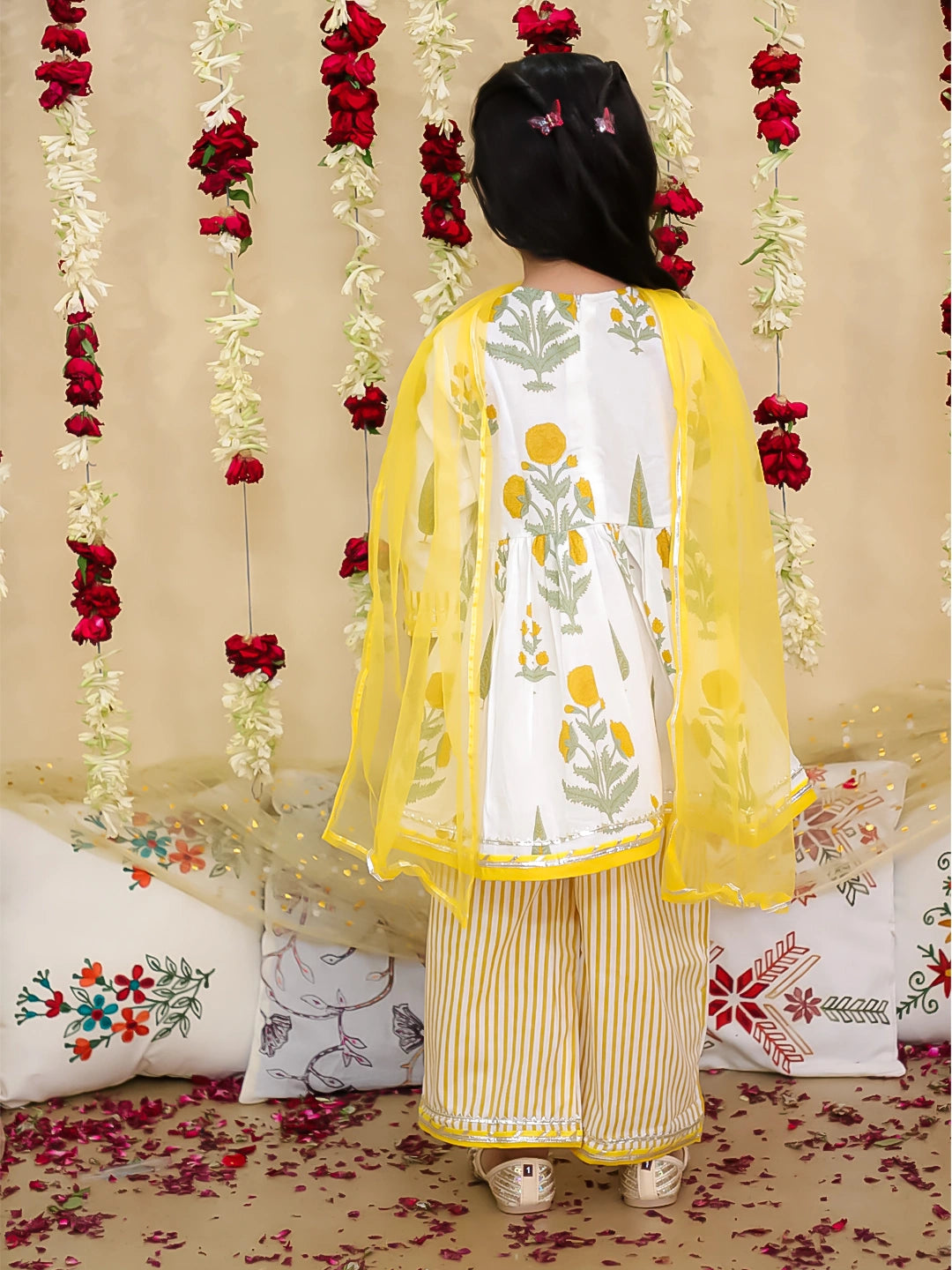 BownBee Pure Cotton Printed Suit Set for Girls | Kids Ethnic Wear – Pink