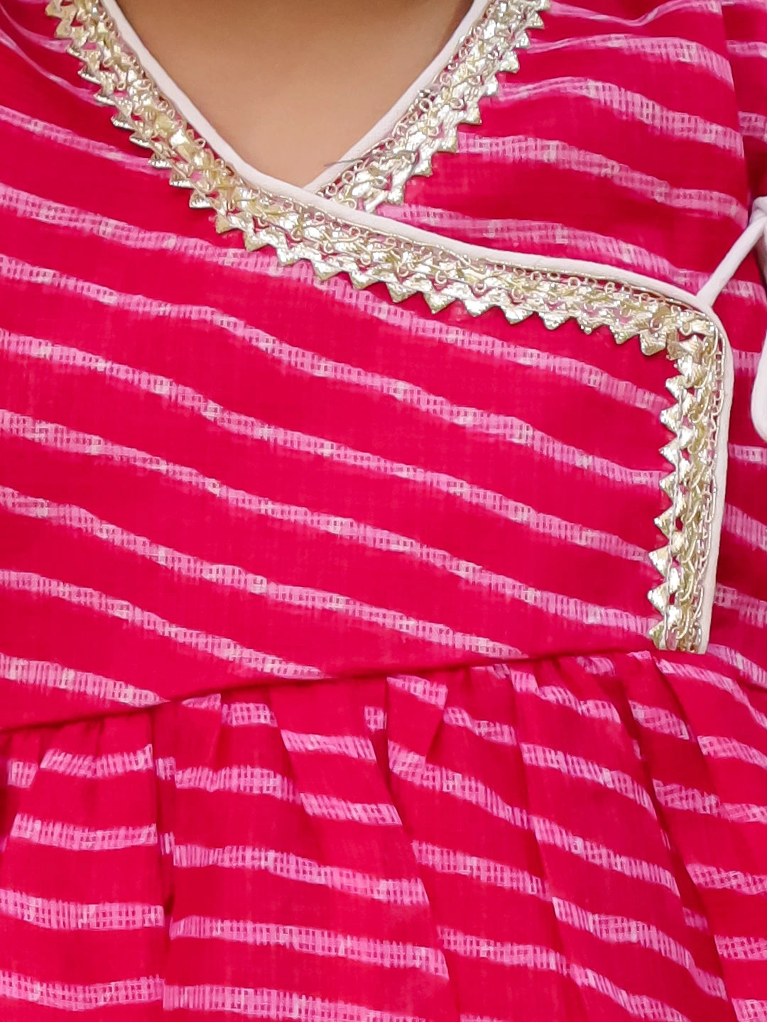 BownBee Girls Ethnic Wear Lehriya Kurti With Sharara Set
