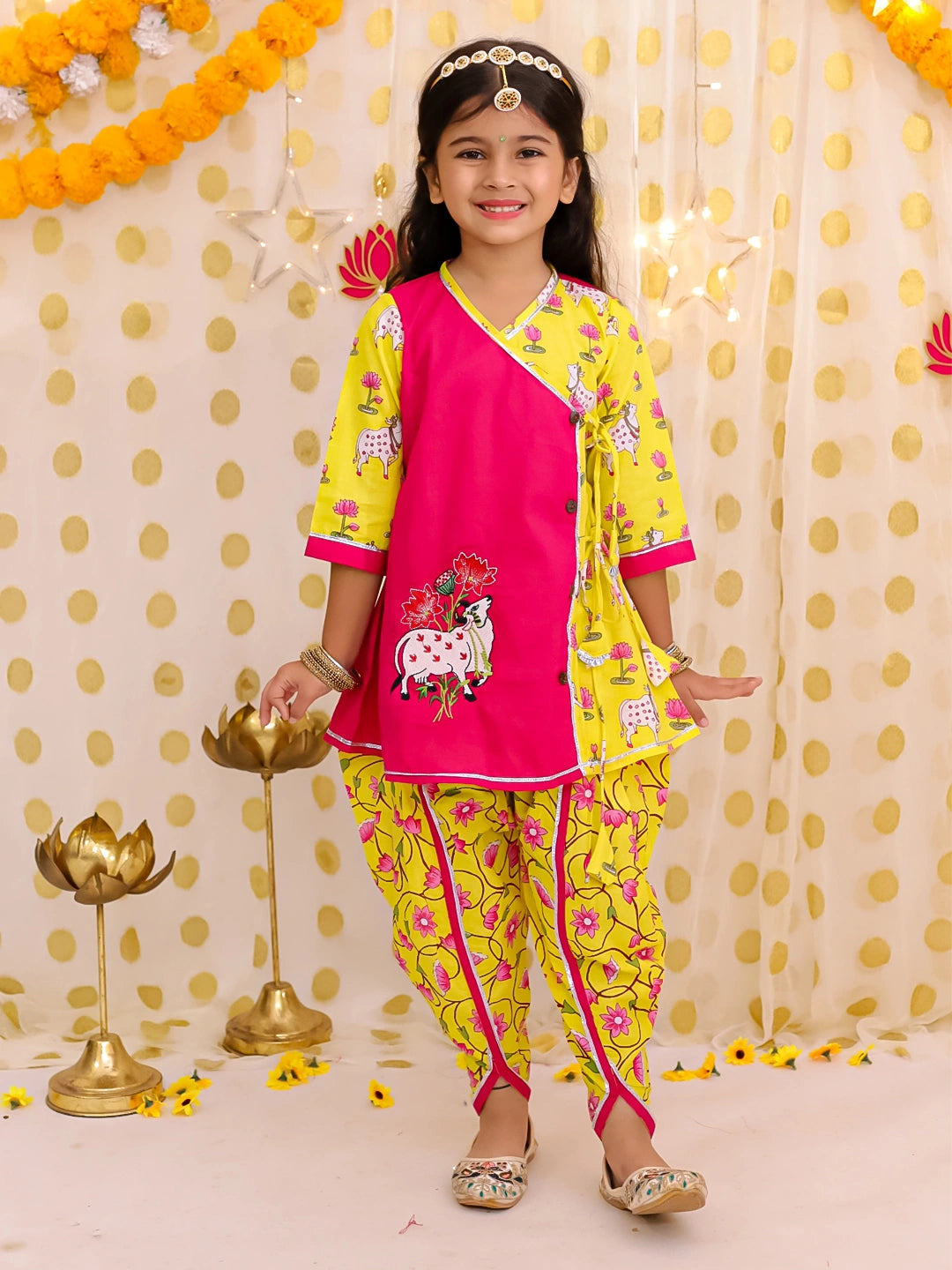 BownBee Pure Cotton Embroidered Ethnic suit set For Girls