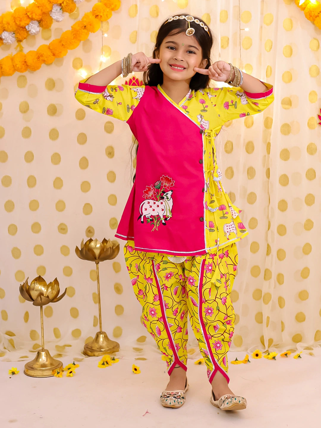 BownBee Pure Cotton Embroidered Ethnic suit set For Girls
