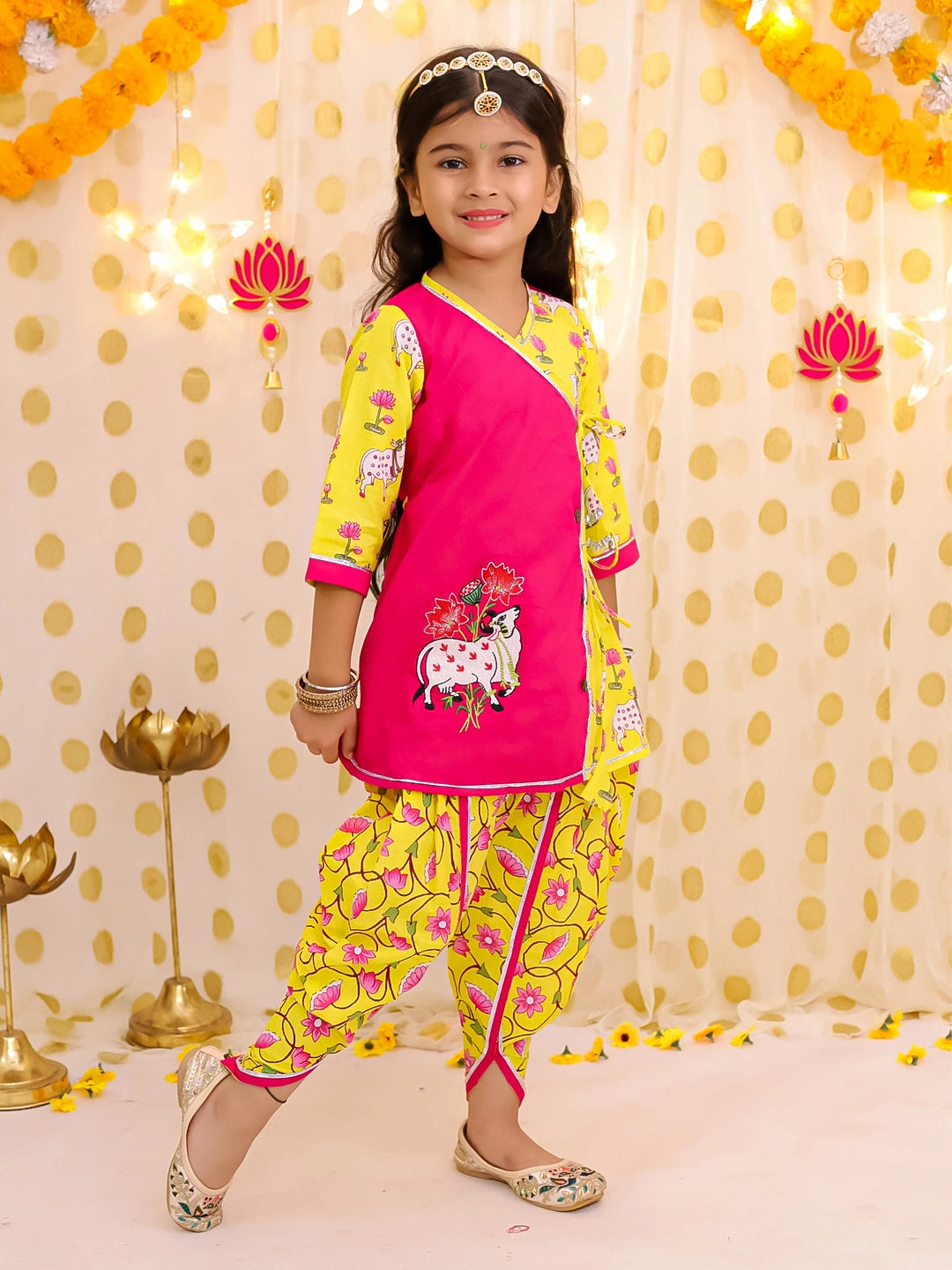 BownBee Pure Cotton Embroidered Ethnic suit set For Girls