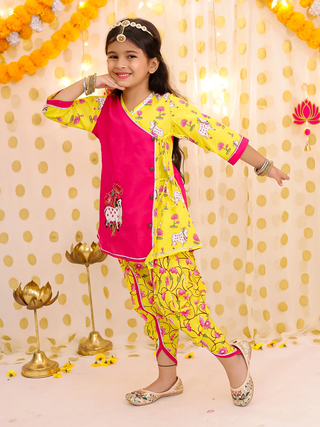 BownBee Pure Cotton Embroidered Ethnic suit set For Girls