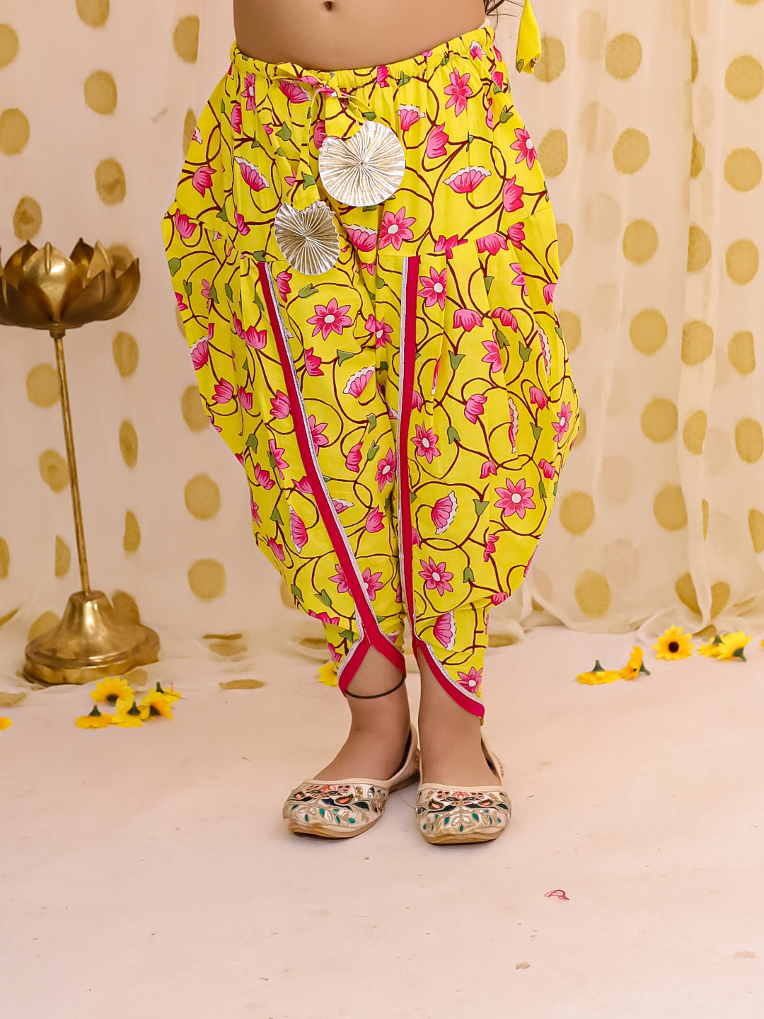 BownBee Pure Cotton Embroidered Ethnic suit set For Girls- Pink